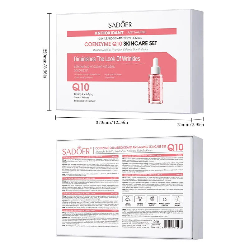 🌸 10pc SADOER Coenzyme Q10 Anti-Aging Skincare Set 🌸