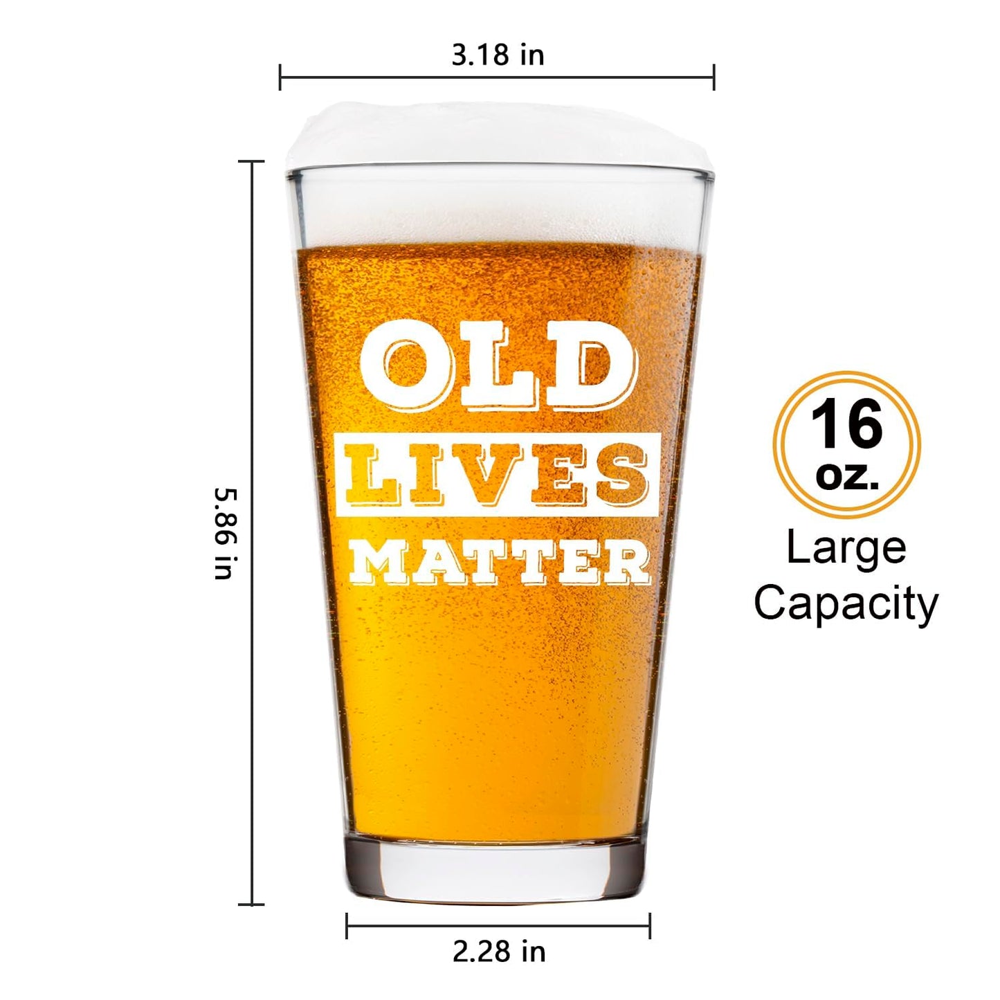 🍺 Old Lives Matter Beer Glass in Barrel Box 🍺