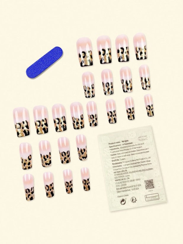 🐆 Leopard Print False Nails 💅
