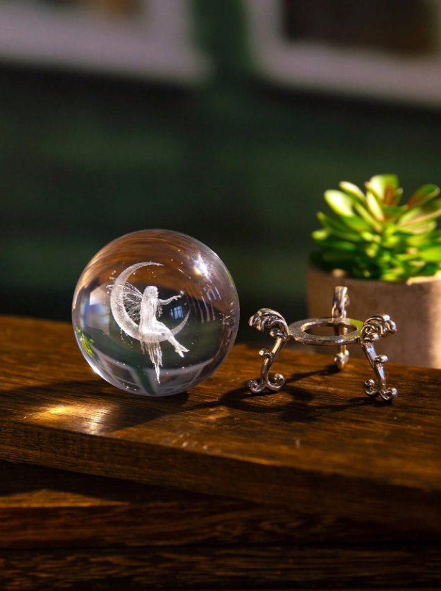 Moon Fairy Crystal Ball With Stand