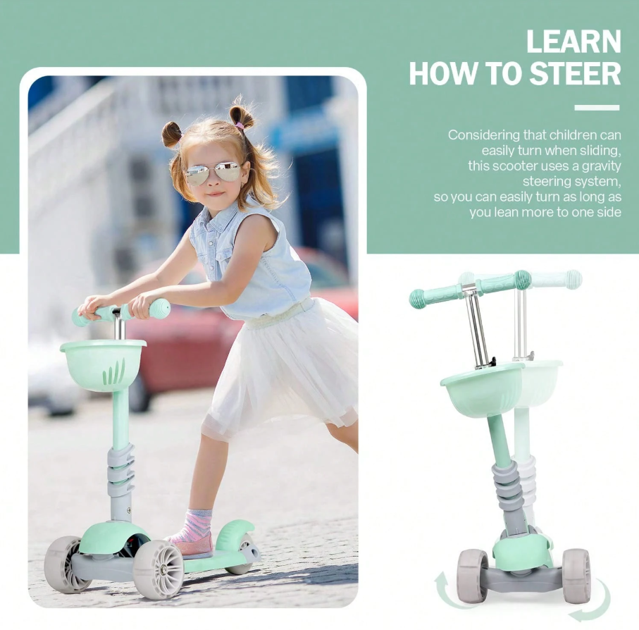 π΄ 3-Wheel Kids Kick Scooters 5-in-1 Design π΄
