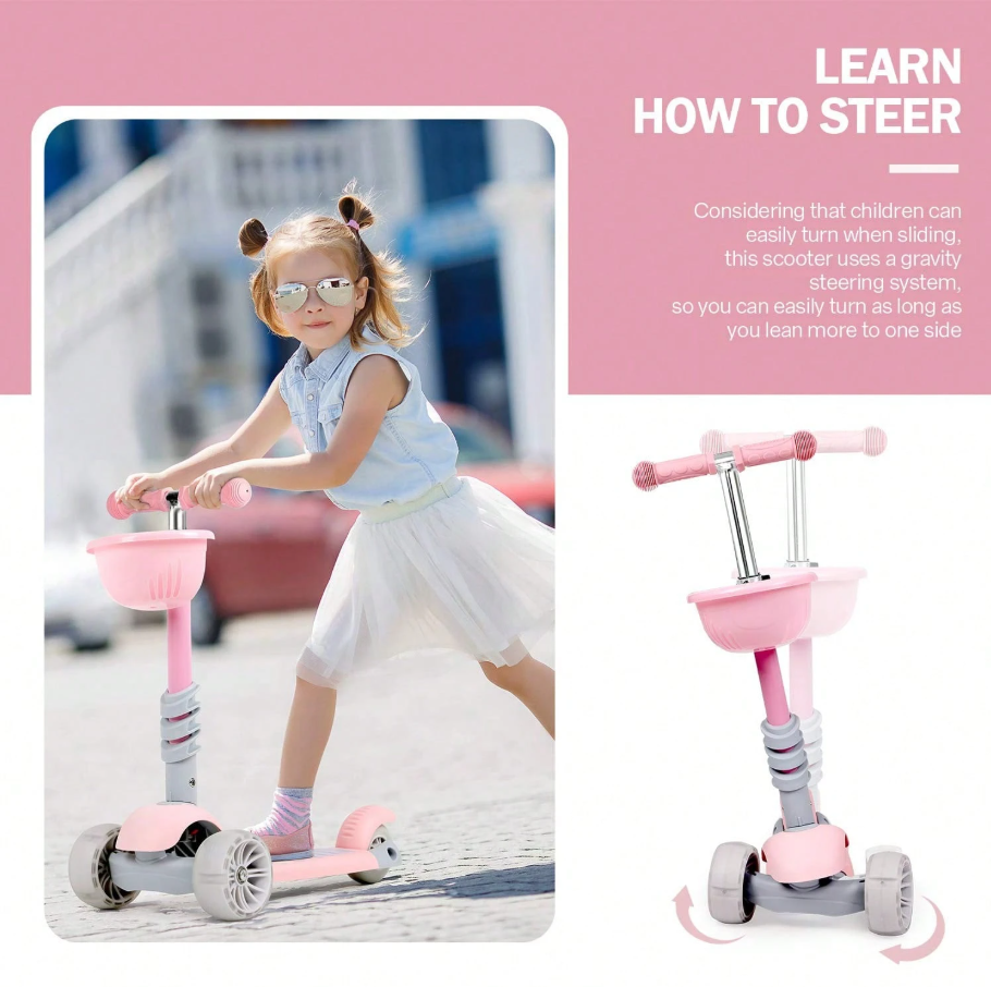 π΄ 3-Wheel Kids Kick Scooters 5-in-1 Design π΄