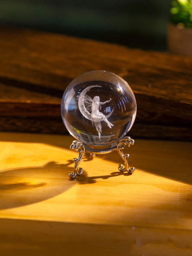 Moon Fairy Crystal Ball With Stand