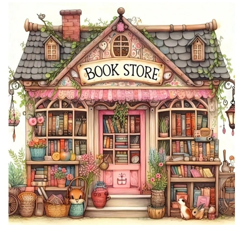 📚 Cute Bookstore Diamond Painting Kit 📚