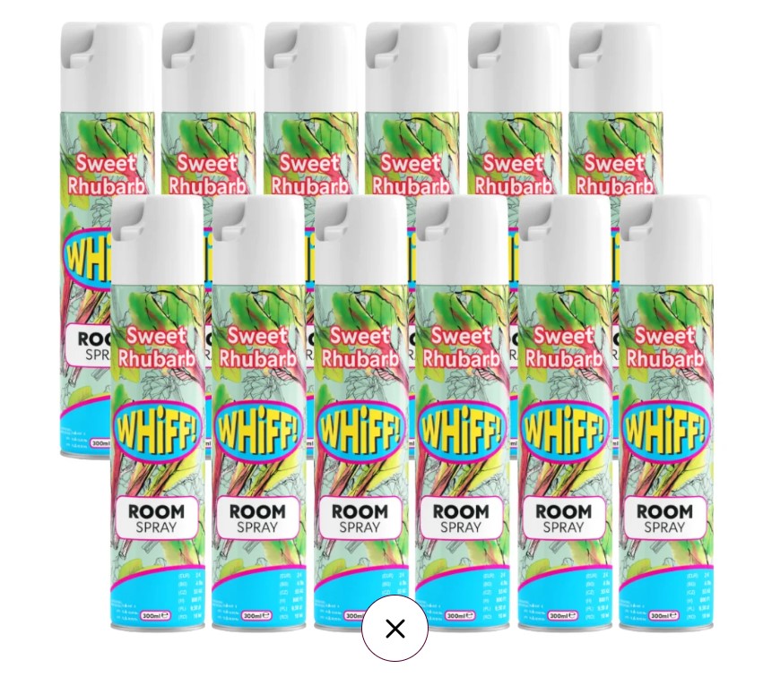 Whiff Room Spray Sweet Rhubarb 300ml 12 Pack