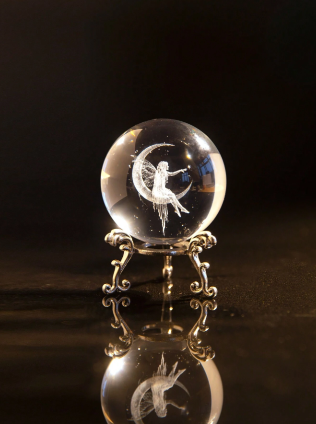 Moon Fairy Crystal Ball With Stand