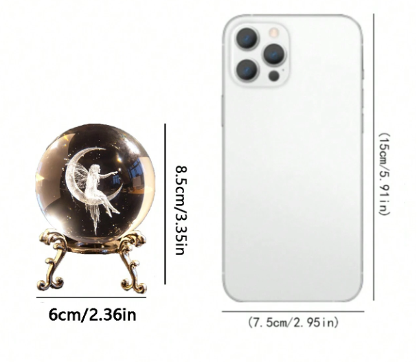 Moon Fairy Crystal Ball With Stand