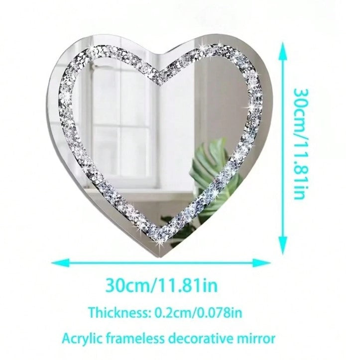 💖 Acrylic Heart-Shaped Mirror 30*30cm 💖