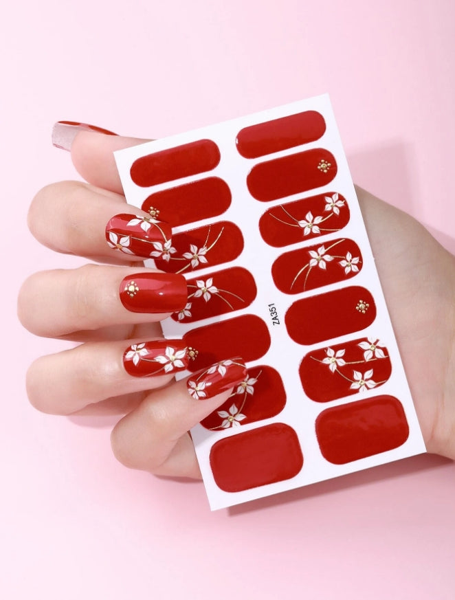 💅 Elegant Red Nail Wraps 💅