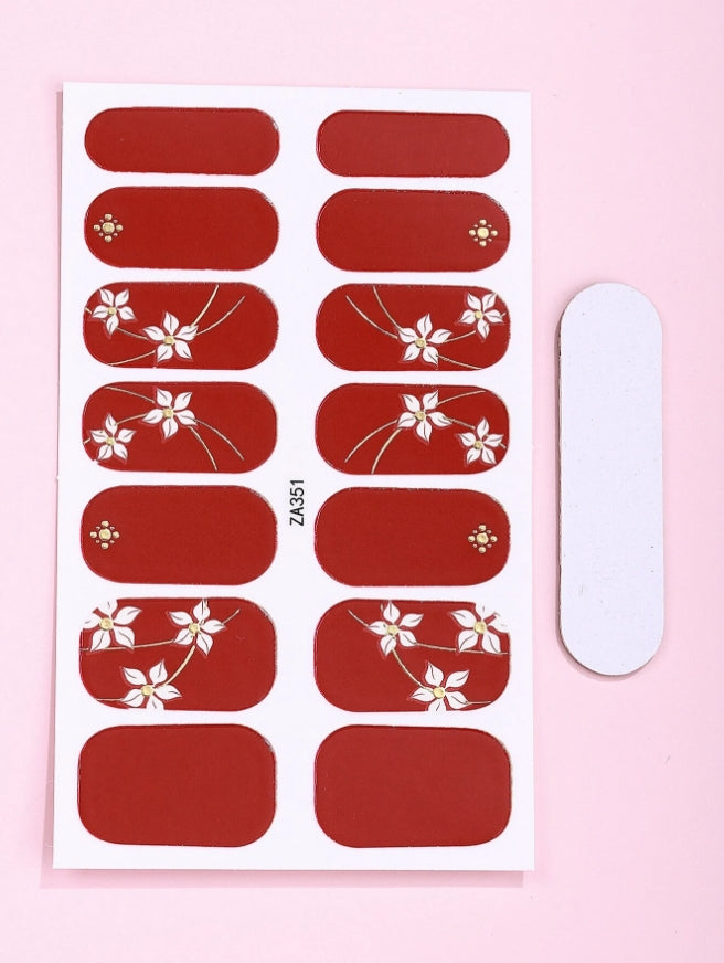 💅 Elegant Red Nail Wraps 💅