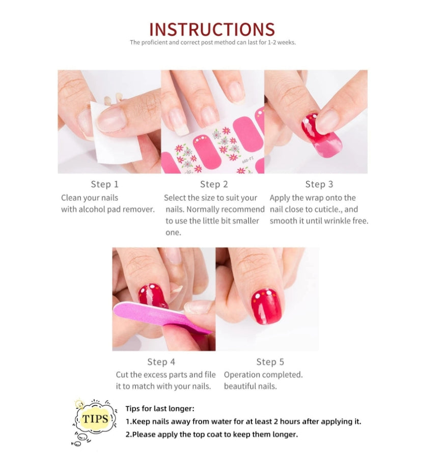 💅 Elegant Red Nail Wraps 💅
