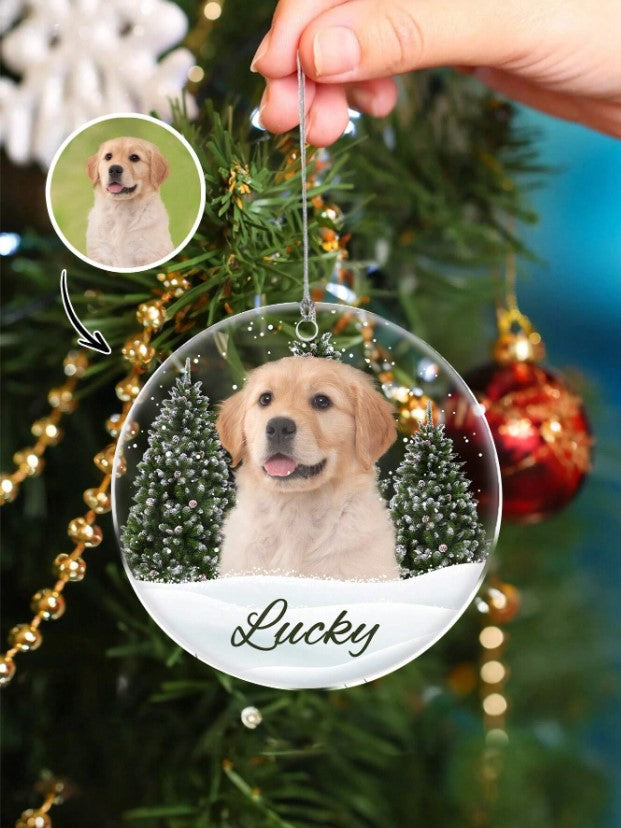 🎄 🐾 Custom Pet Photo Acrylic Tree Ornament 🐾🎄