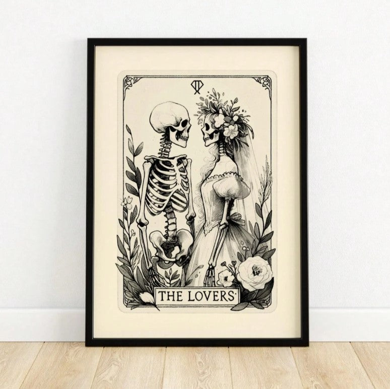 💞 Tarot-Inspired Unframed Canvas Poster - “The Lovers” 💞