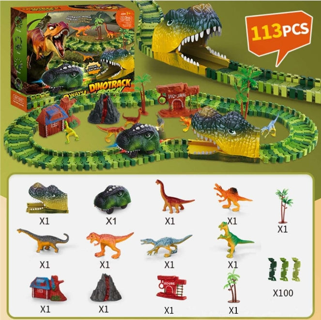 113pc Dinosaur Toys Race Track