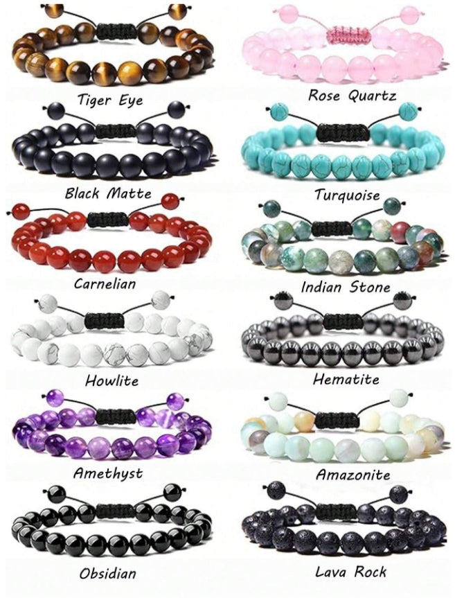 8mm Healing Crystal Bracelets