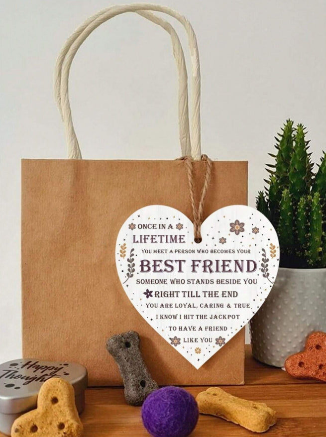 ❤️ Friendship Wooden Heart Hanging Ornament ❤️