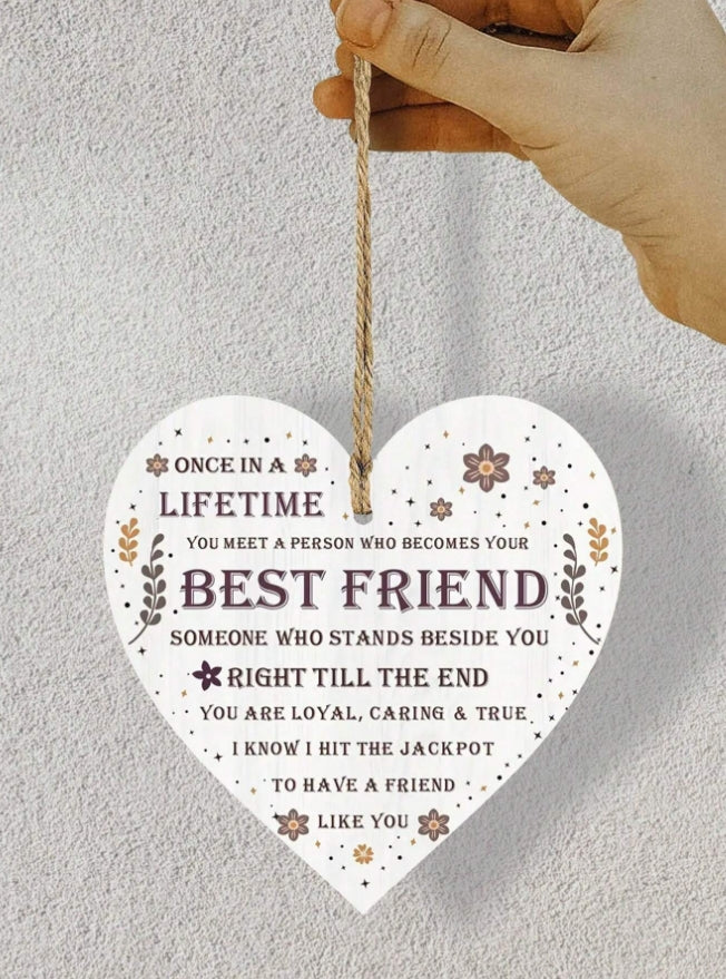 ❤️ Friendship Wooden Heart Hanging Ornament ❤️