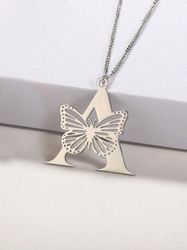 π¦ Butterfly Alphabet Pendant Necklace