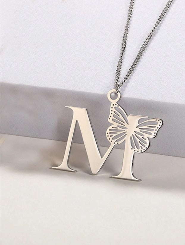 π¦ Butterfly Alphabet Pendant Necklace