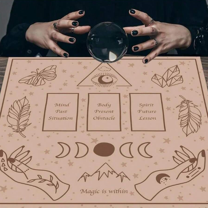 🔮 Tarot Table Cloth – Past, Present, Future 🔮