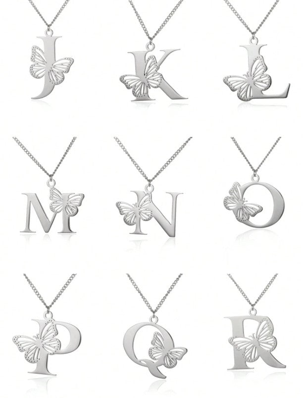 π¦ Butterfly Alphabet Pendant Necklace