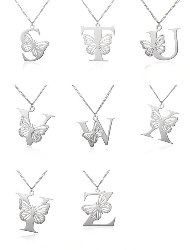 π¦ Butterfly Alphabet Pendant Necklace