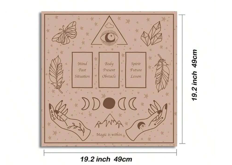 🔮 Tarot Table Cloth – Past, Present, Future 🔮
