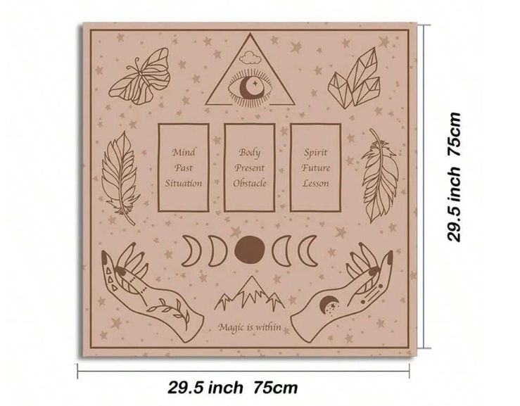 🔮 Tarot Table Cloth – Past, Present, Future 🔮