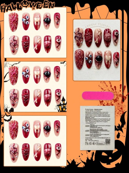 🩸🔪 Gory Body Parts False Nails 🔪🩸
