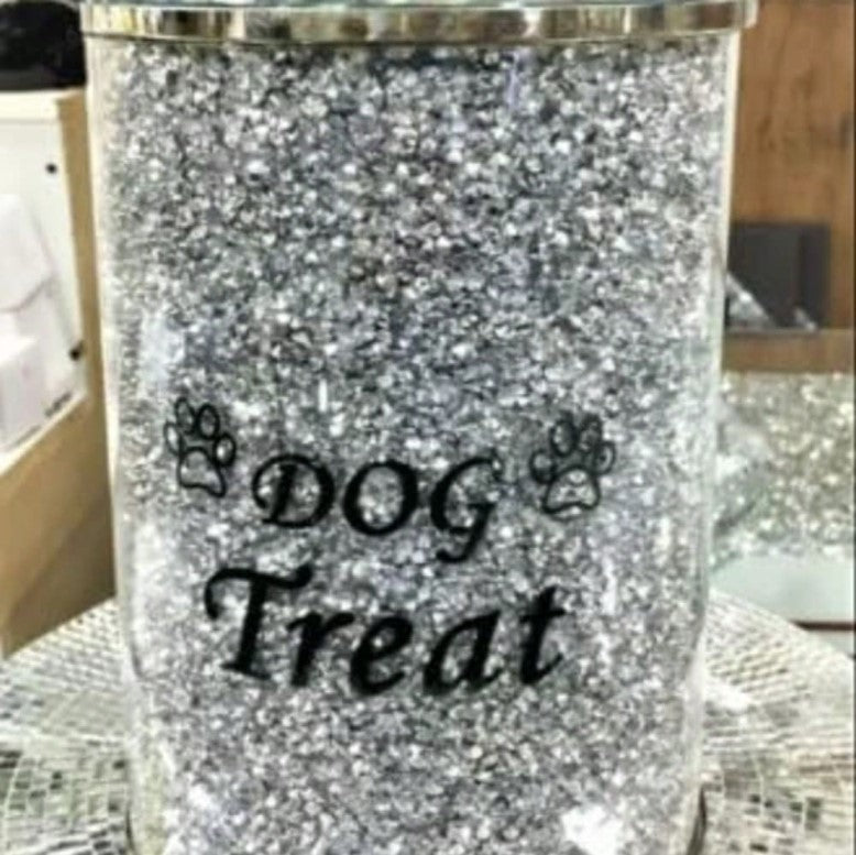 🐶💎 Sparkly Crushed Crystal Dog Treat Jar 💎🐶