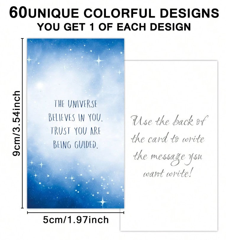 60pc Positive Affirmation Cards