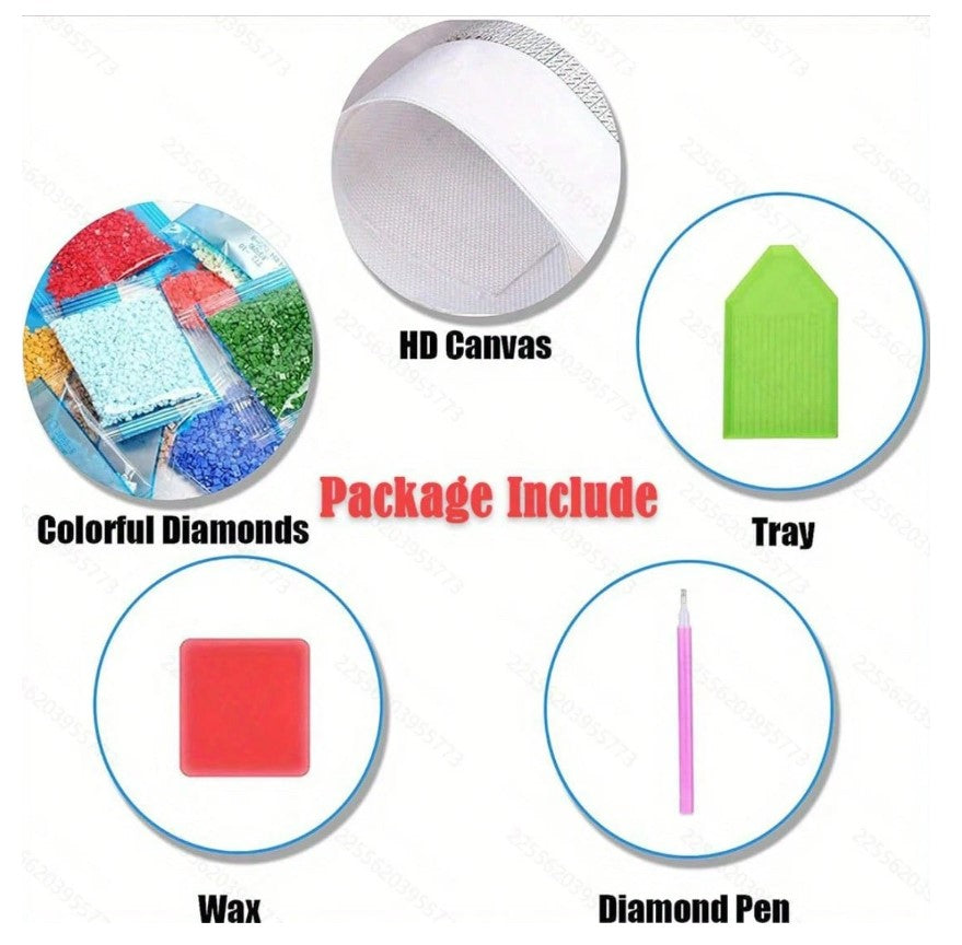 π¦ Pink Majestic Lion β Full Round Diamond Painting Kits