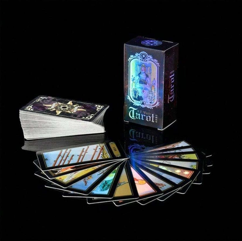 🔮 Classic Waite Tarot Cards Deck – 78 Holographic Cards 🔮