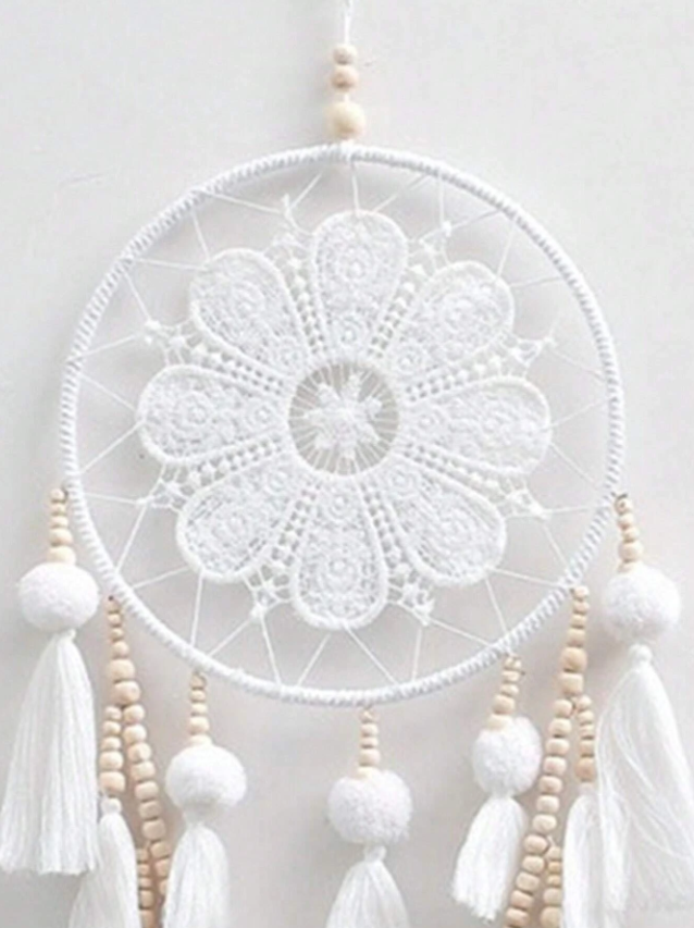 🤍 Boho White Beaded Tassel Dreamcatcher 🤍