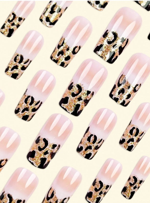 🐆 Leopard Print False Nails 💅
