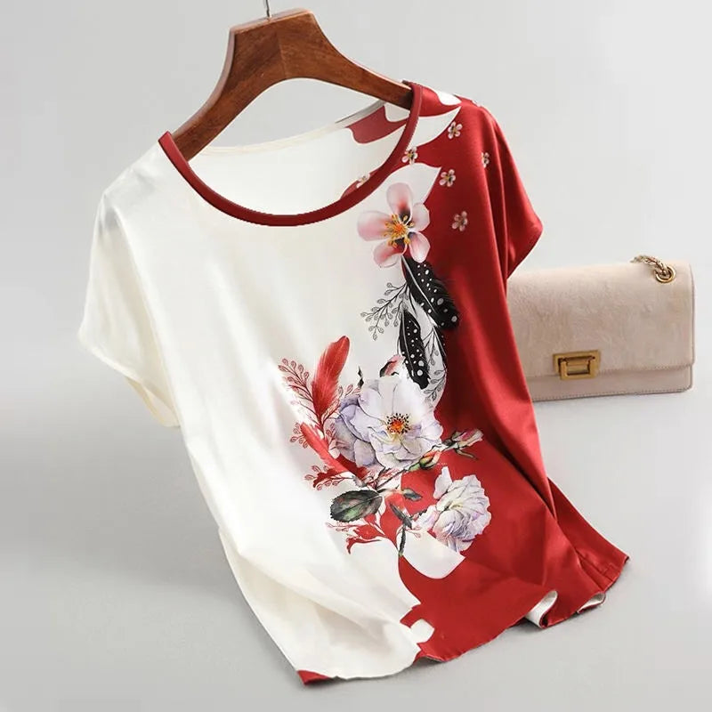 đż Simple Style Classic Flower Print T-Shirts đż