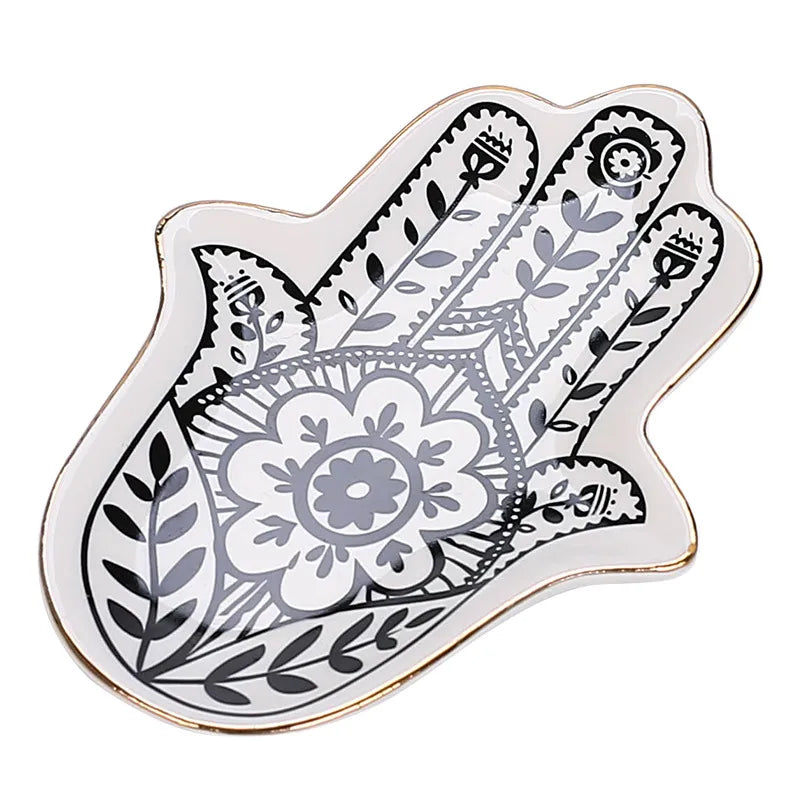 🤍 2pc Palm Ceramic & Love Storage Tray Set 🤍
