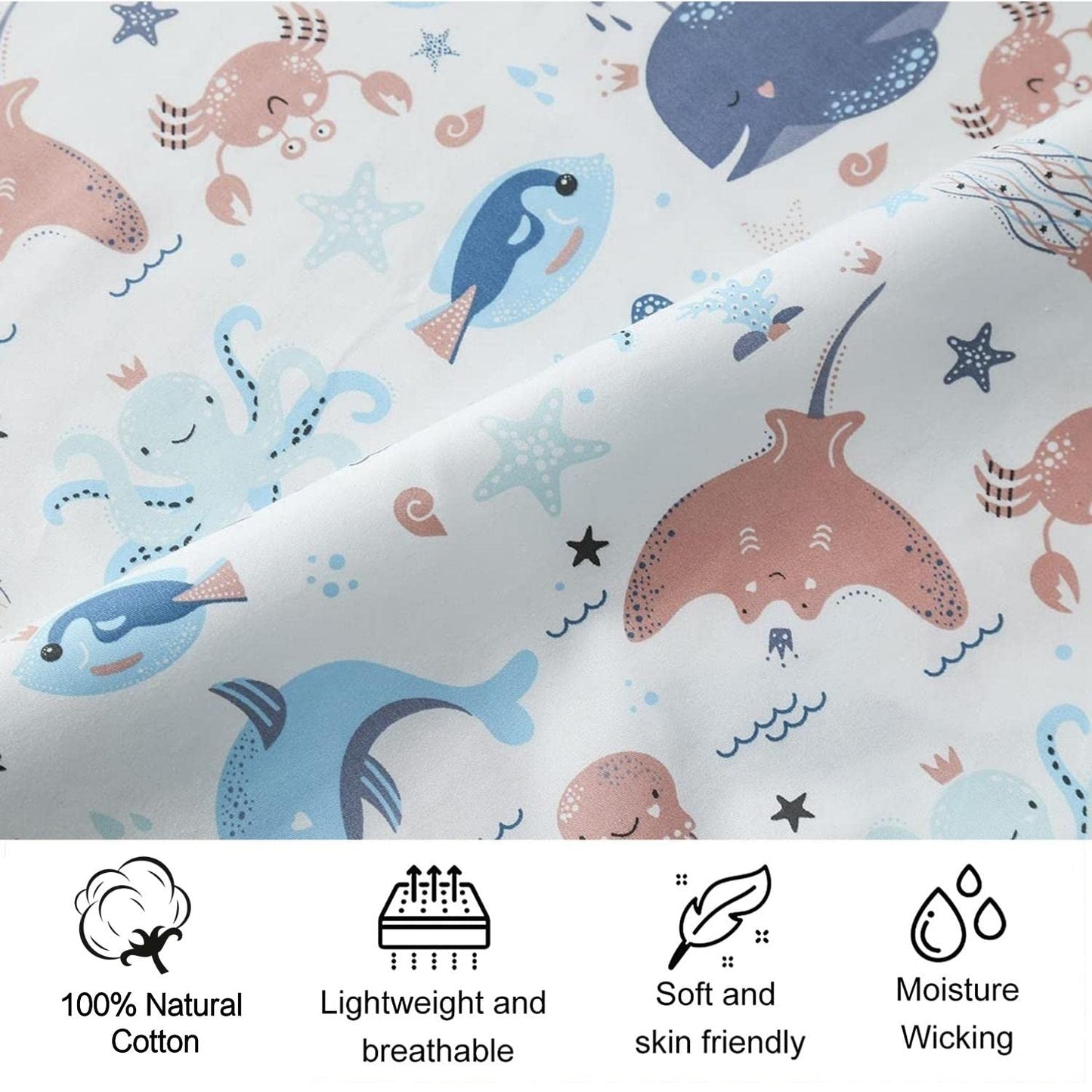 🦕🐳 Pack Of 2 Hypoallergenic Baby Cot Bed Fitted Sheets 🐳🦕