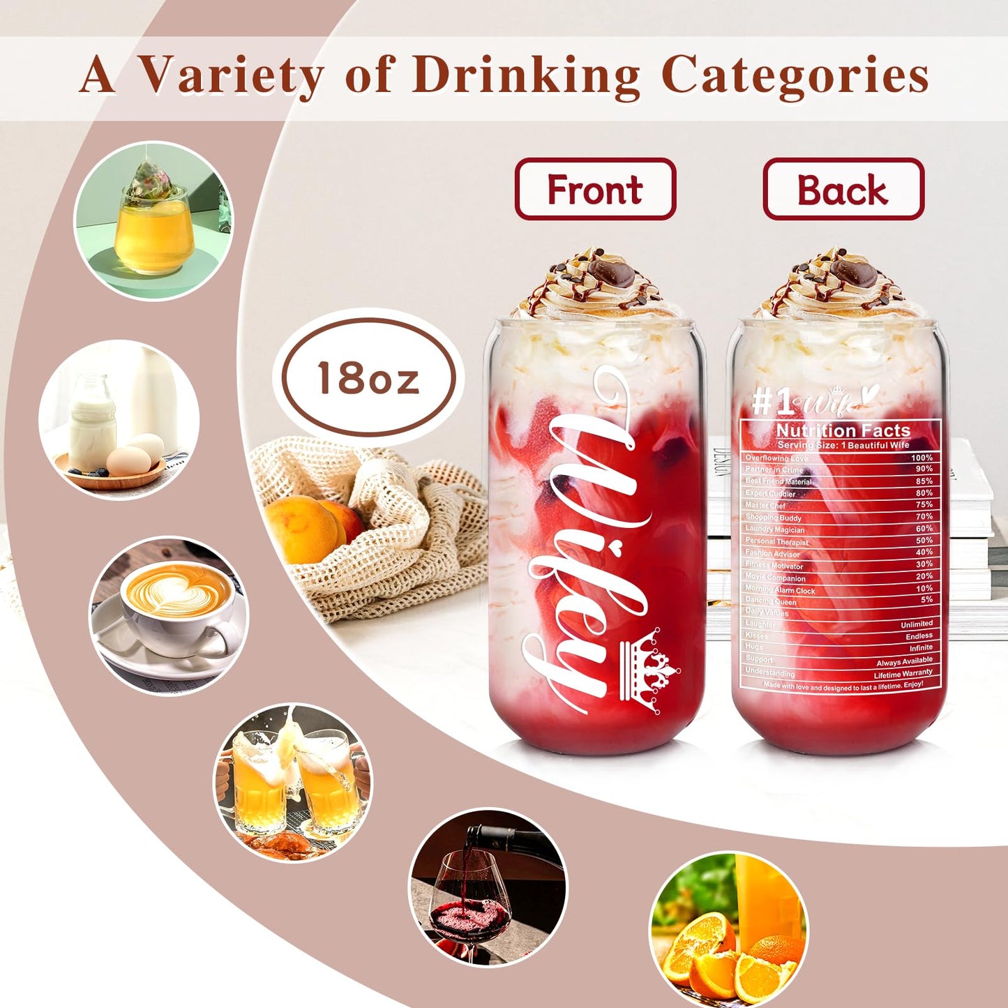 đ Wife Tumbler Gift Set â Glass Cup & âLove Youâ Socks đ