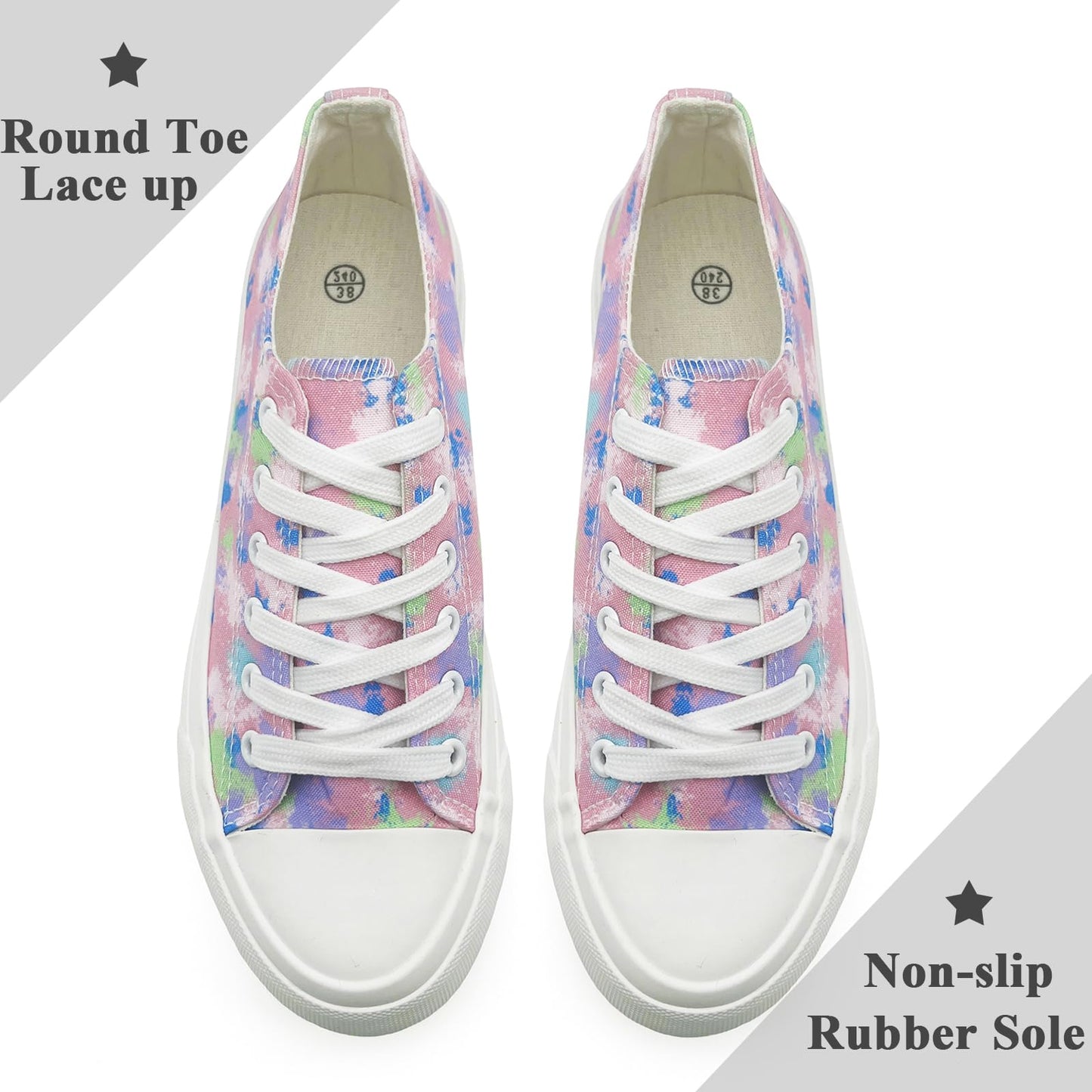 Ladies Pink Rainbow Canvas Shoes