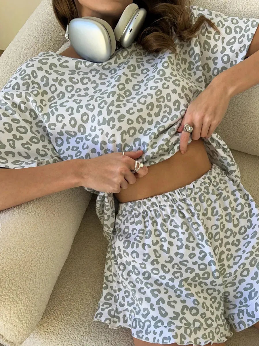 π Leopard Print Short PJs