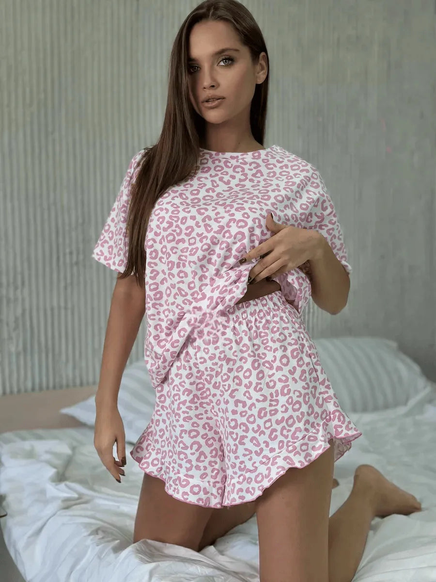 π Leopard Print Short PJs