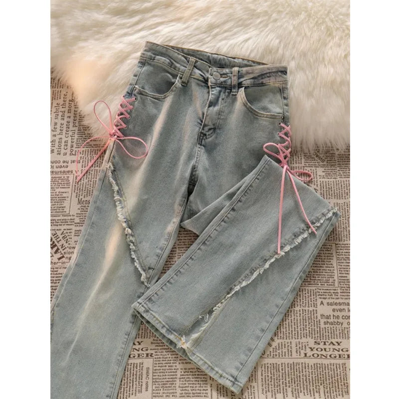Bow Flared Jeans