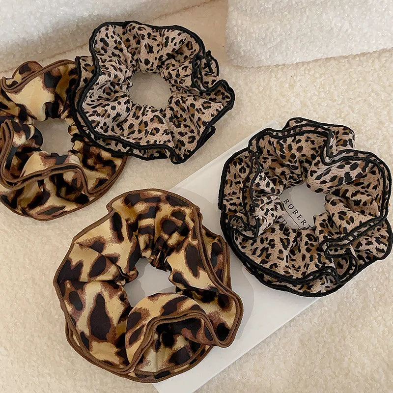 π 4pc Leopard Print Scrunchie Set π