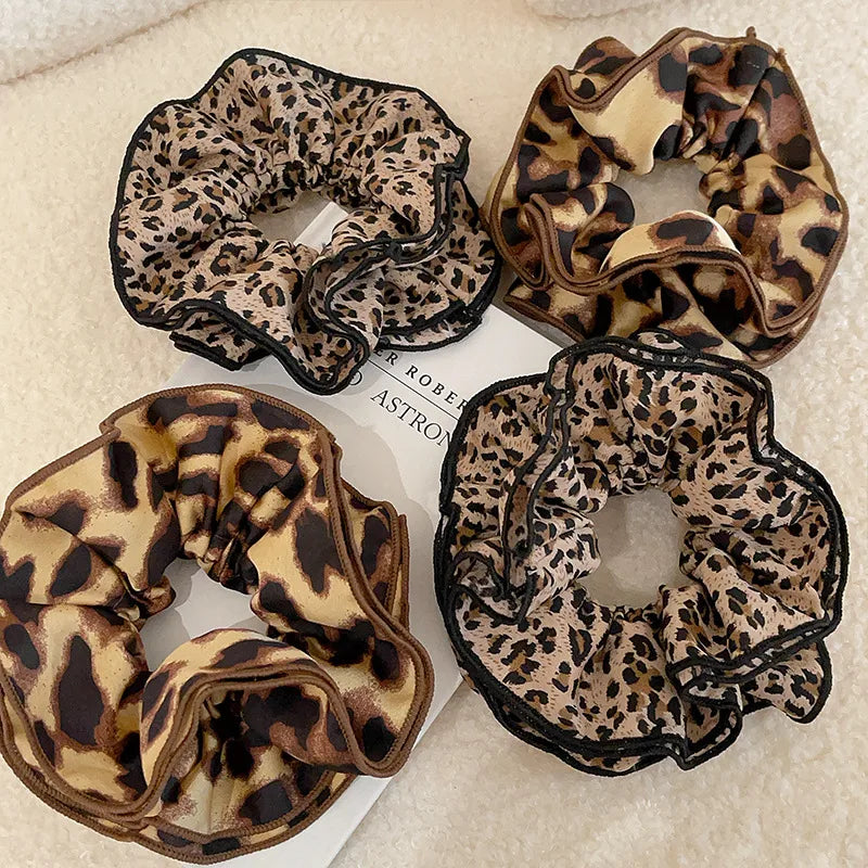 π 4pc Leopard Print Scrunchie Set π