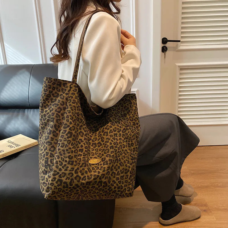 👜🐆 Women’s Large Canvas Leopard Print Bag 🐆👜