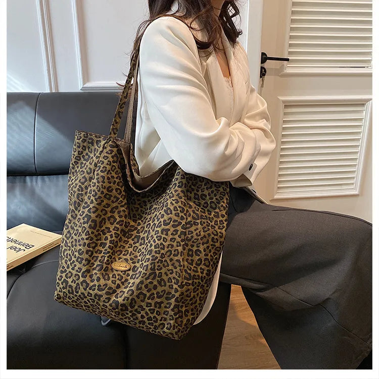 👜🐆 Women’s Large Canvas Leopard Print Bag 🐆👜