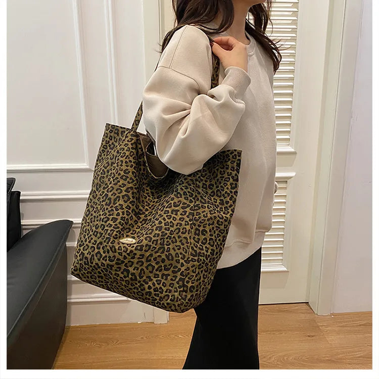 👜🐆 Women’s Large Canvas Leopard Print Bag 🐆👜