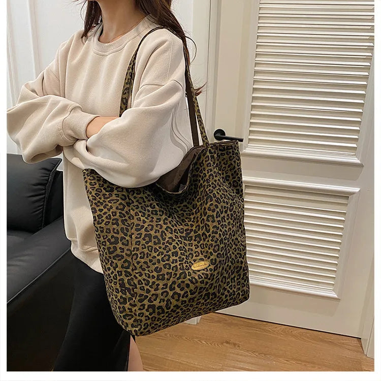 👜🐆 Women’s Large Canvas Leopard Print Bag 🐆👜