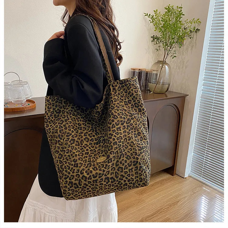 👜🐆 Women’s Large Canvas Leopard Print Bag 🐆👜